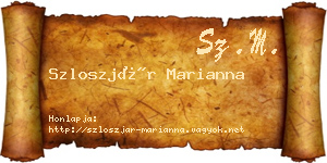 Szloszjár Marianna névjegykártya