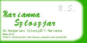 marianna szloszjar business card